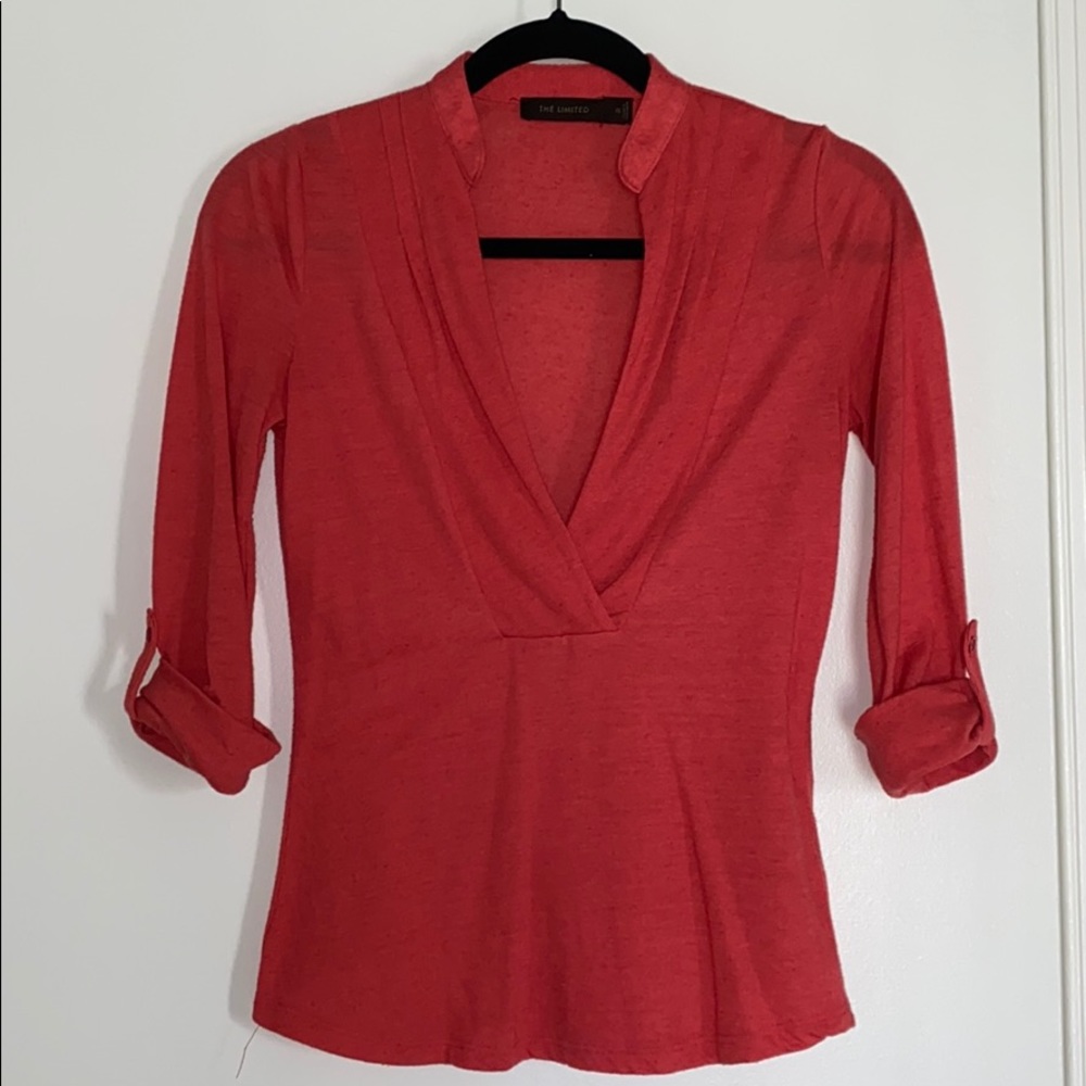 Coral Roll Sleeve Top